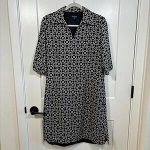 J. McLaughlin Geometric Design Silk Wool Dress Womens Size 12 Career Workwear